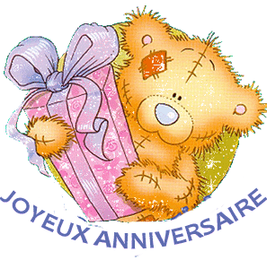 Gif animé joyeux anniversaire ourson